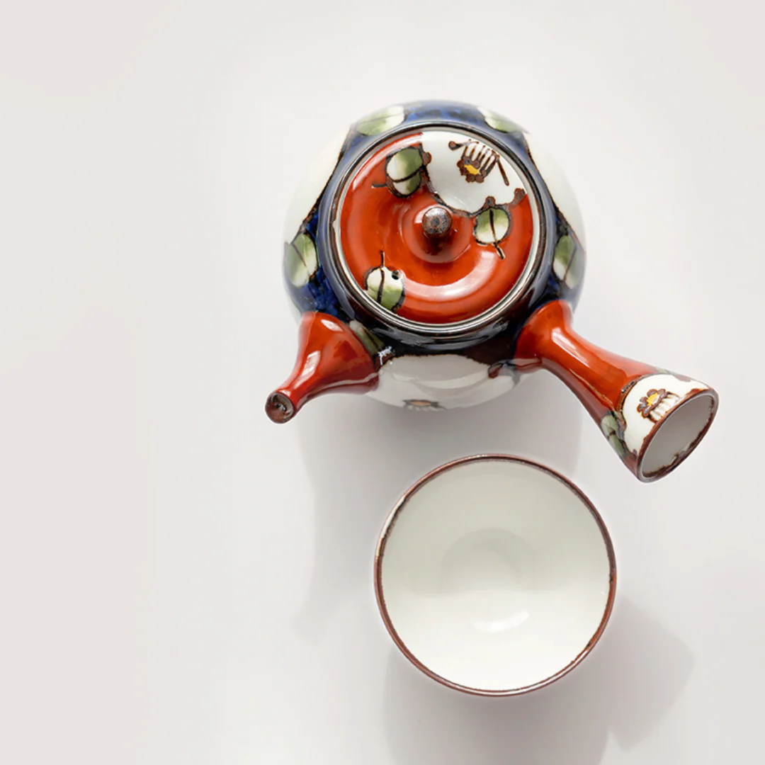 Arita-yaki Hand-Painted Vintage Camellia Teapot Set - Image 10