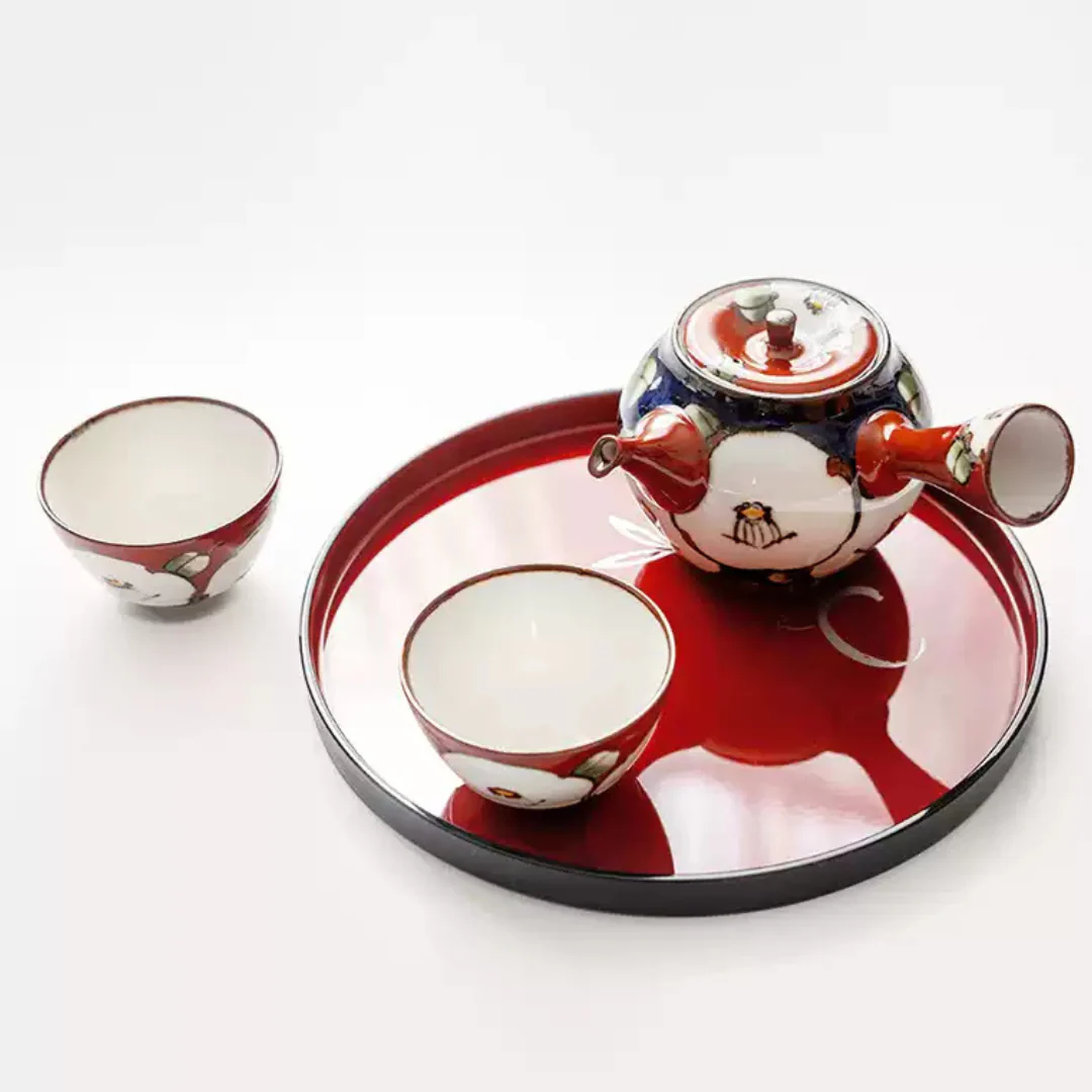 Arita-yaki Hand-Painted Vintage Camellia Teapot Set - Image 12