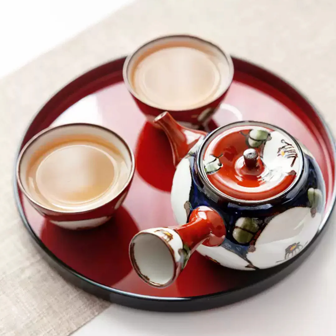 Arita-yaki Hand-Painted Vintage Camellia Teapot Set - Image 7