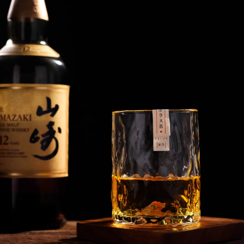 Edo Glass Handcrafted Water Ripple Whisky Glass - Image 5