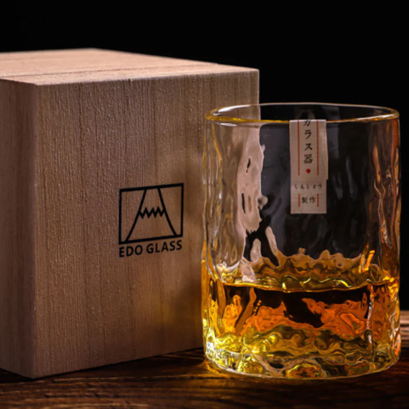 Edo Glass Handcrafted Water Ripple Whisky Glass - Image 7