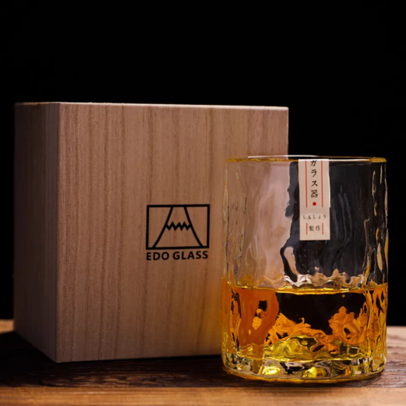 Edo Glass Handcrafted Water Ripple Whisky Glass - Image 8
