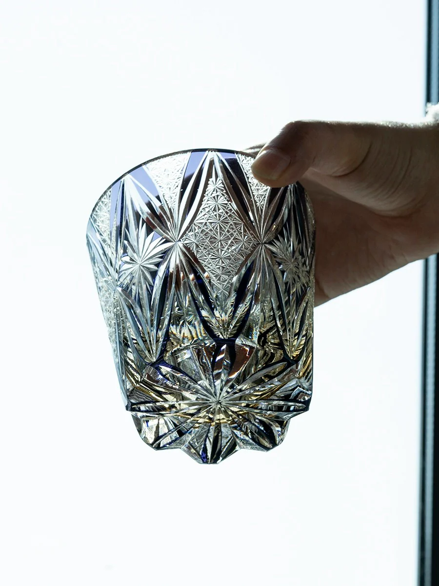 Edo Kiriko Hand-Carved Brocade Whiskey Glass - Image 7