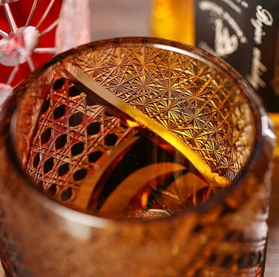 Edo Kiriko Hand-Carved Butterfly Whiskey Glass - Image 4