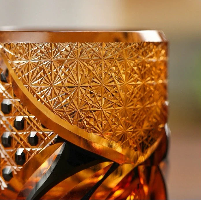 Edo Kiriko Hand-Carved Butterfly Whiskey Glass - Image 5