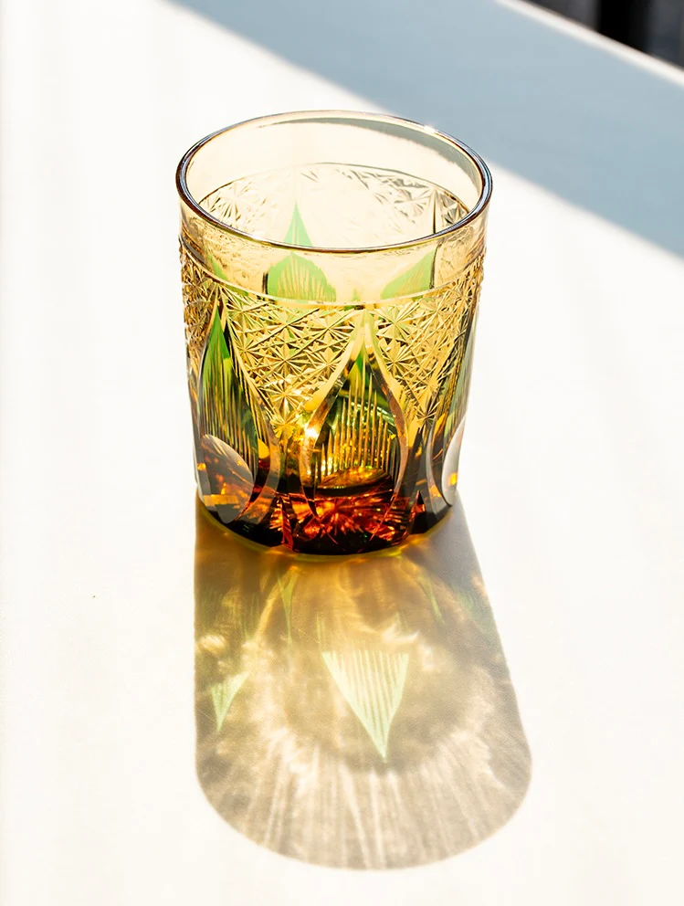 Edo Kiriko Hand-Carved Candle Flame Whiskey Glass - Image 7