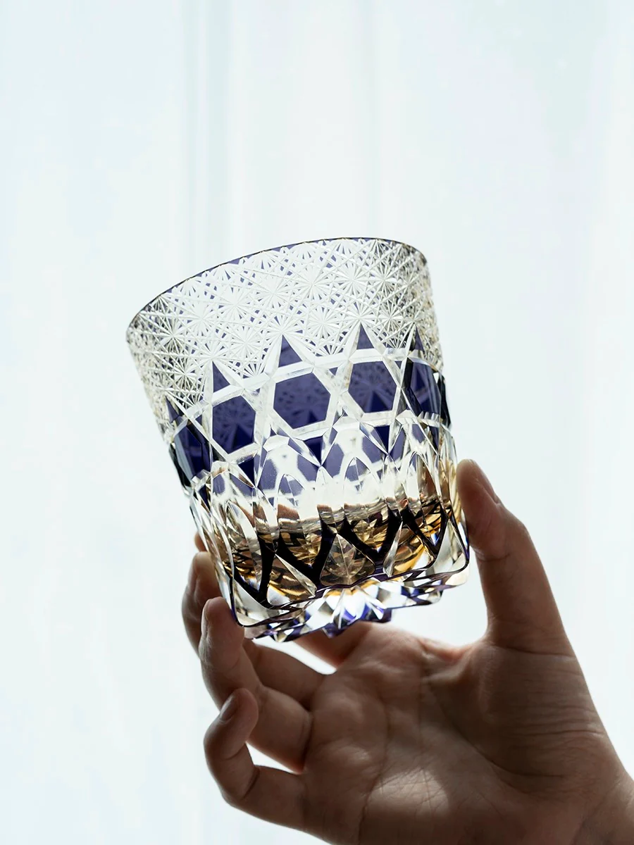 Edo Kiriko Hand-Carved Fluorite Whisky Glass - Image 3