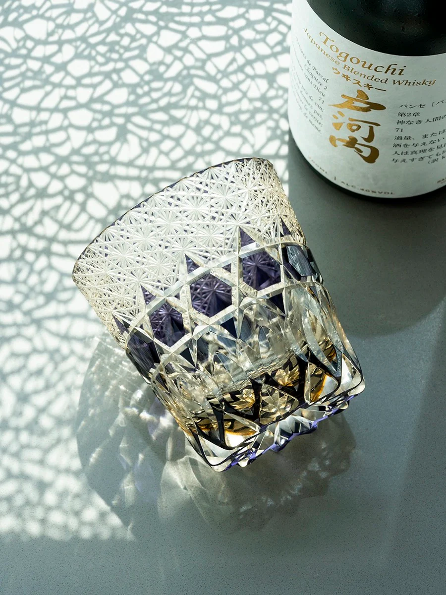 Edo Kiriko Hand-Carved Fluorite Whisky Glass - Image 8