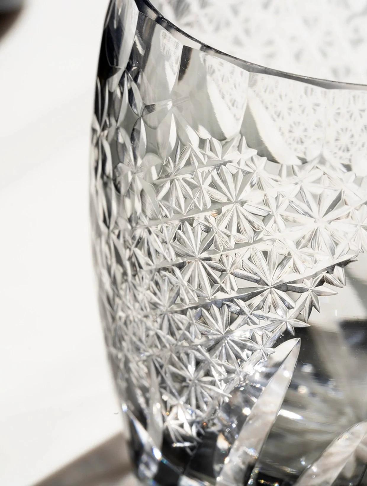 Edo Kiriko Hand-Carved Frost Flower Whiskey Glass - Image 5