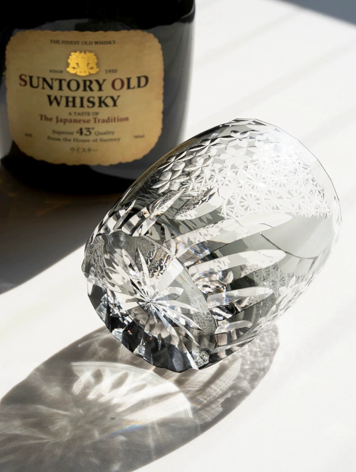Edo Kiriko Hand-Carved Frost Flower Whiskey Glass - Image 6