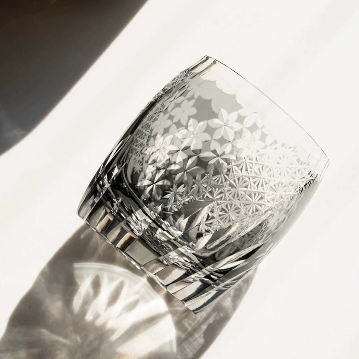 Edo Kiriko Hand-Carved Frost Flower Whiskey Glass - Image 7