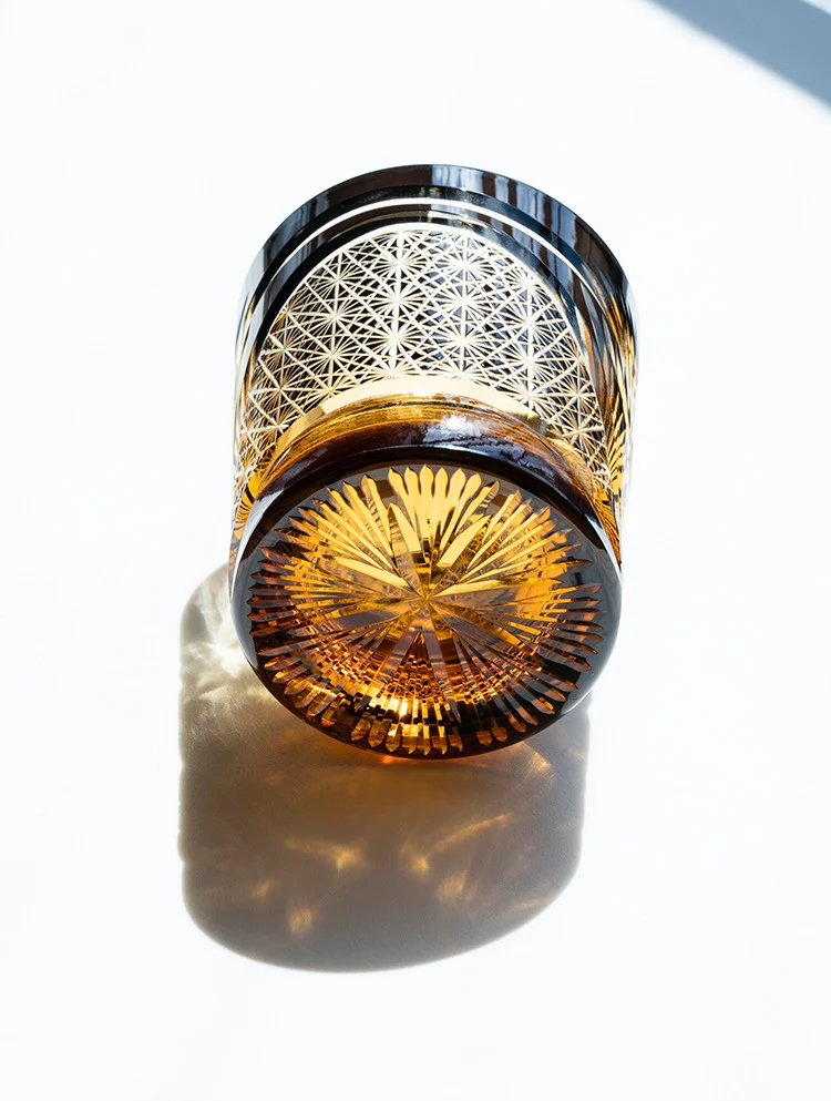 Edo Kiriko Hand-Carved Peacock Pattern Whiskey Glass - Image 11
