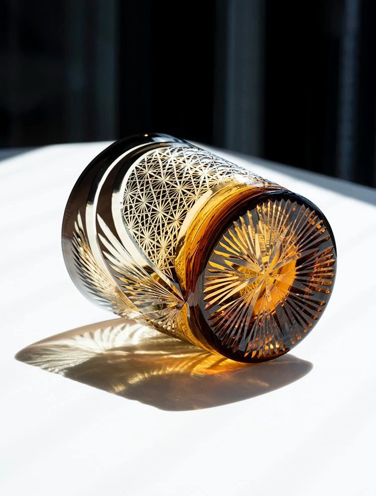 Edo Kiriko Hand-Carved Peacock Pattern Whiskey Glass - Image 12