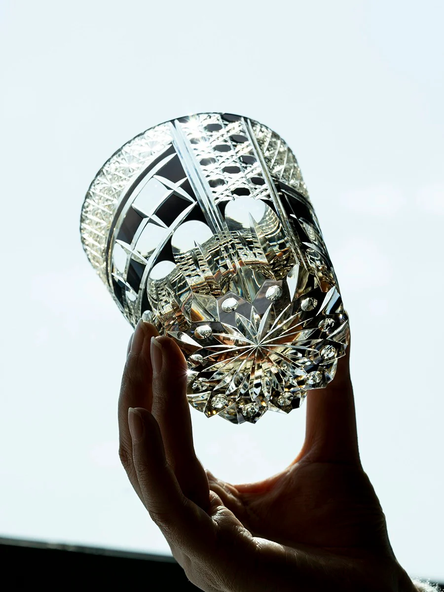 Edo Kiriko Hand-Carved Ryumoku Glass - Image 3