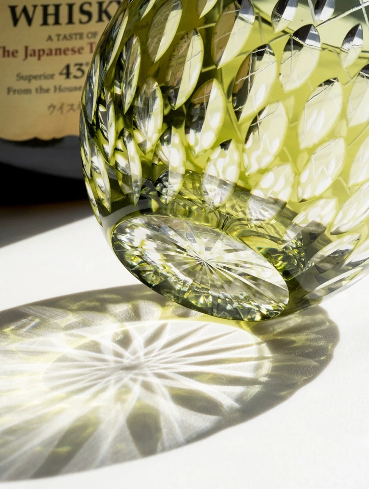 Edo Kiriko Hand-Carved Spider Eye Whisky Glass - Image 3