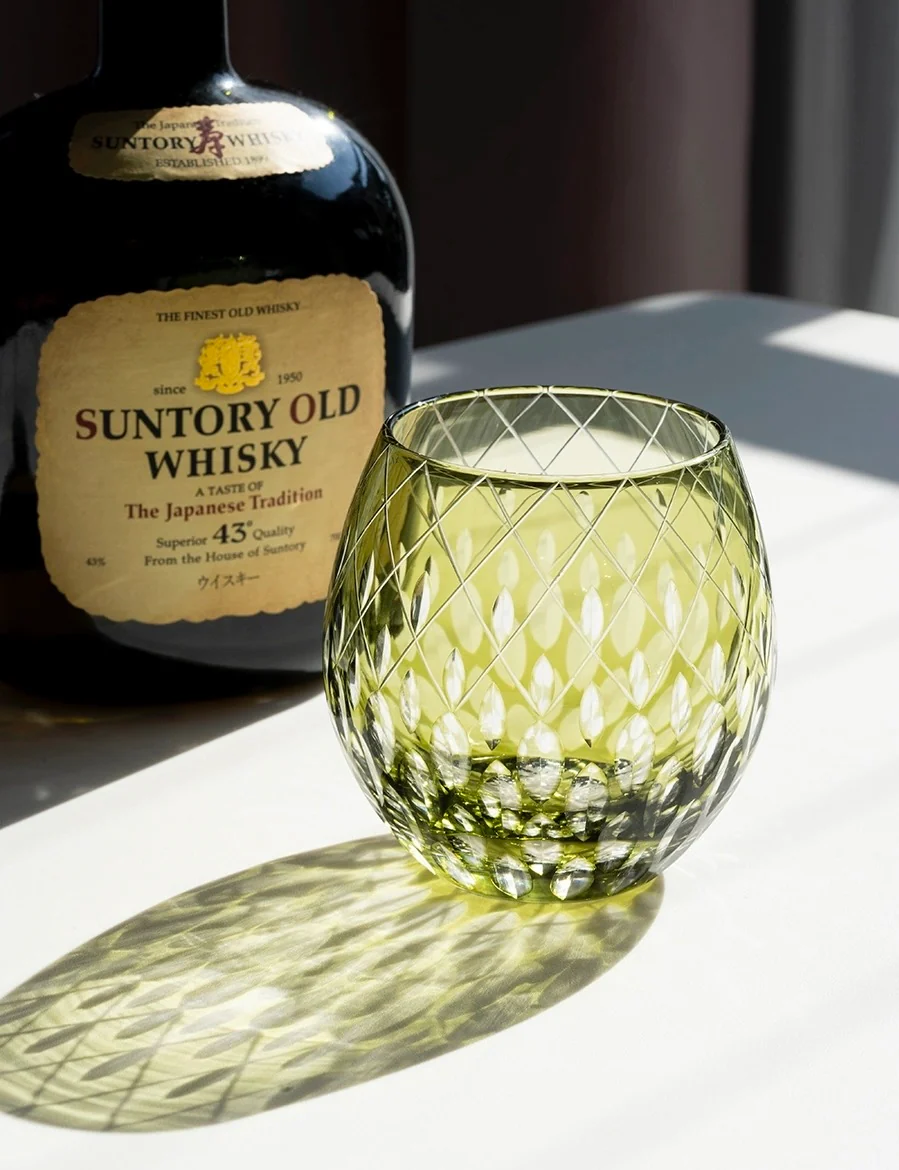 Edo Kiriko Hand-Carved Spider Eye Whisky Glass - Image 6