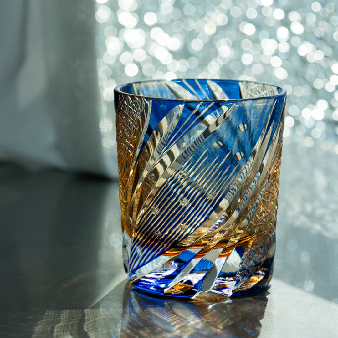 Edo Kiriko Hand-Carved Three-Colored Starry Sky Whiskey Glass - Image 11