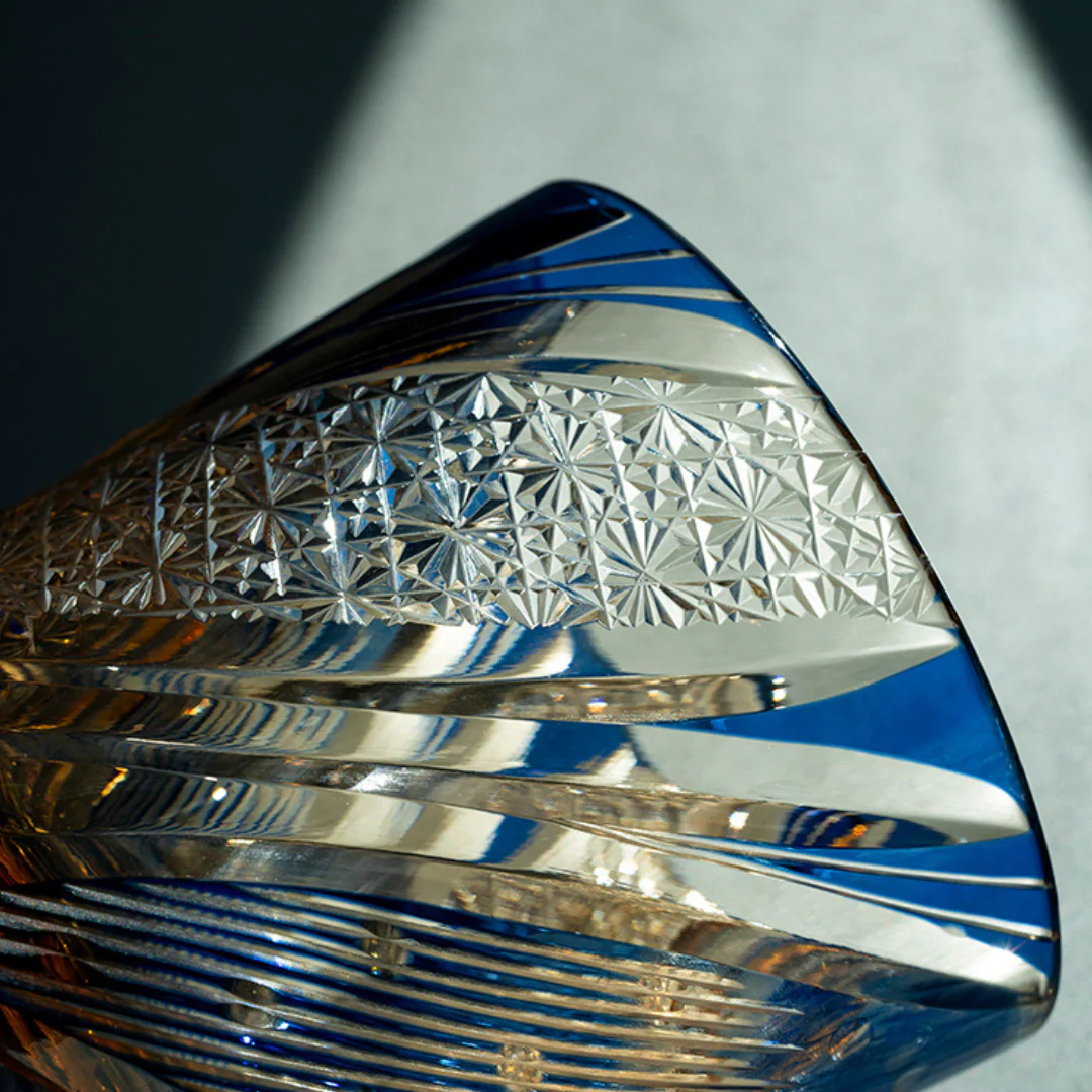 Edo Kiriko Hand-Carved Three-Colored Starry Sky Whiskey Glass - Image 7