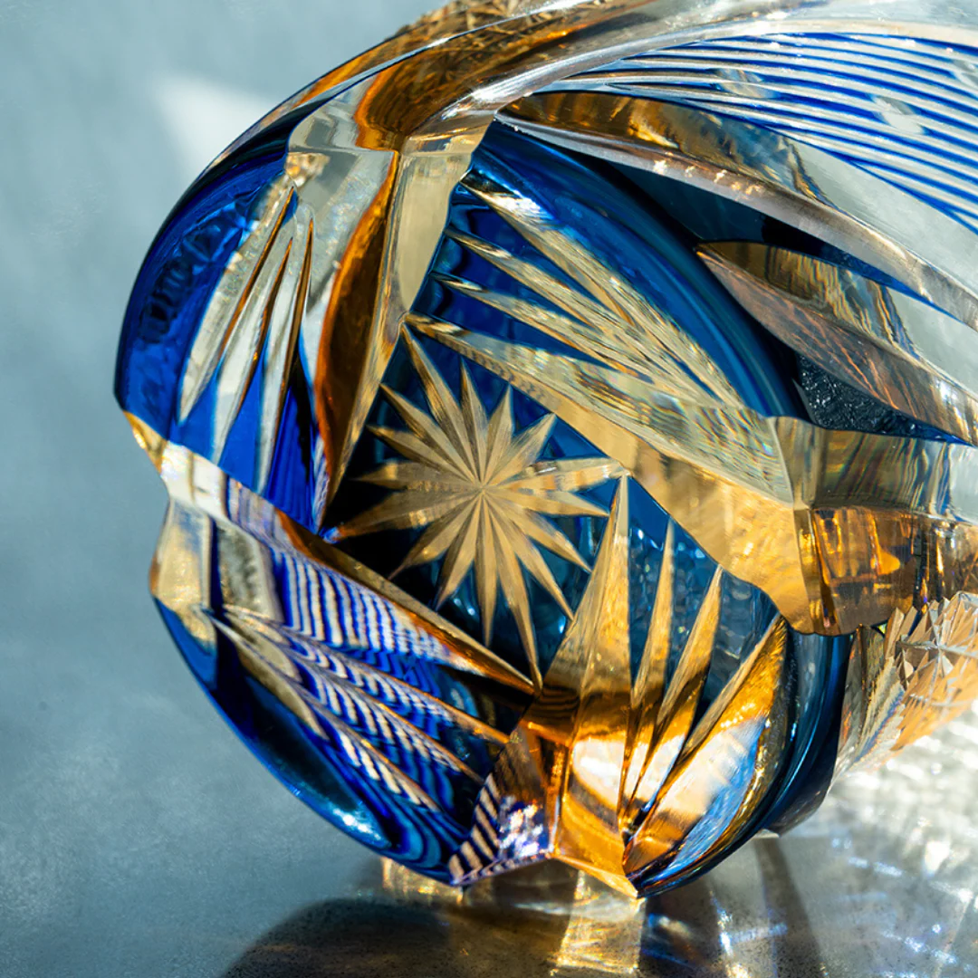 Edo Kiriko Hand-Carved Three-Colored Starry Sky Whiskey Glass - Image 9