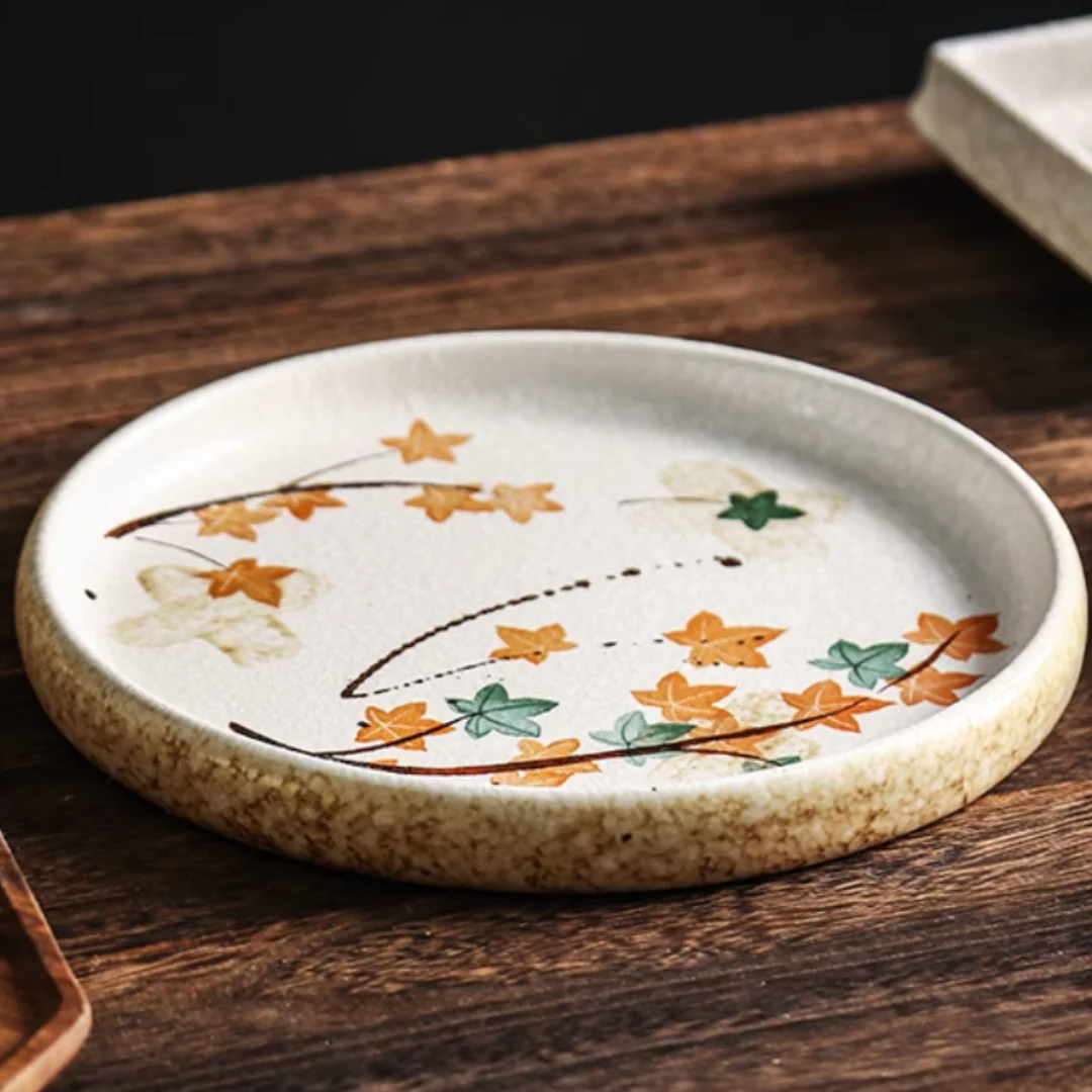 Fukutora Ware Hand-Painted Maple Leaf Plate - Image 10