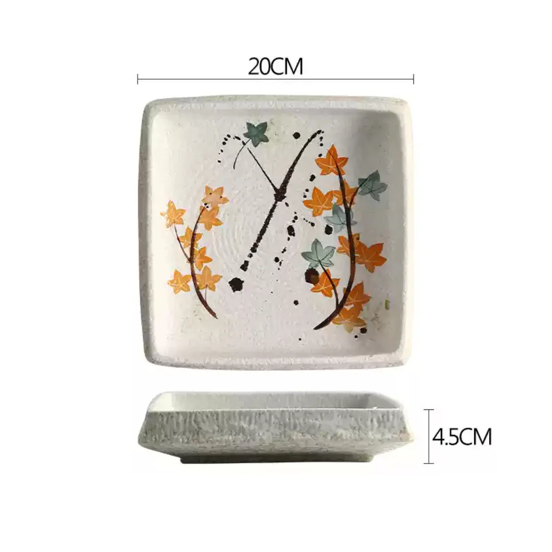 Fukutora Ware Hand-Painted Maple Leaf Plate - Image 15