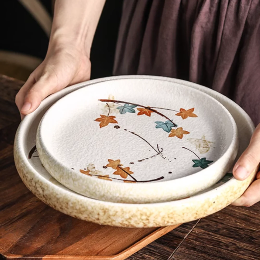 Fukutora Ware Hand-Painted Maple Leaf Plate - Image 3