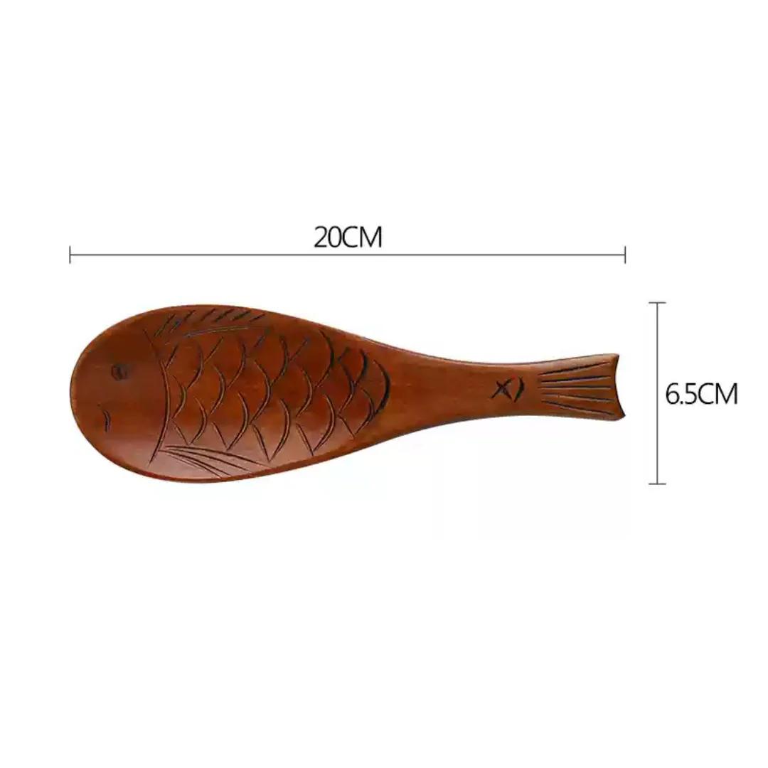Fukutora Ware Handcrafted Fish-Shaped Wooden Spoon - Image 9