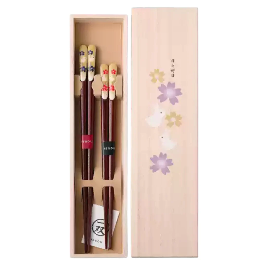 Hakoya Vintage Natural Wood Handcrafted Chopstick Set - Image 19