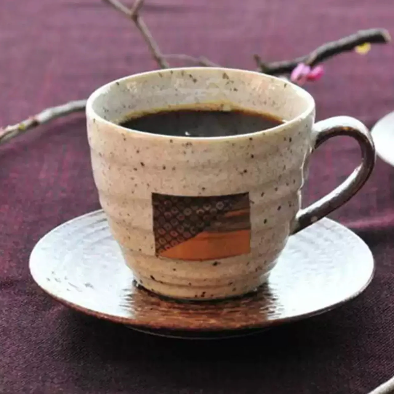 Hakuichi Handcrafted Vintage Ceramic Gold Leaf Autumn Reflection Mug Set - Image 9