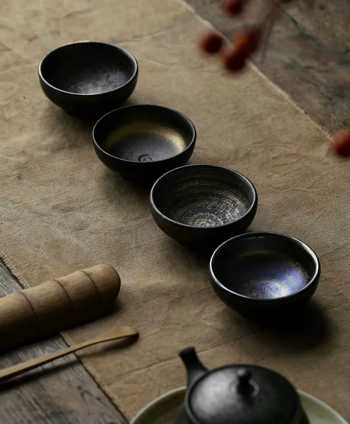Hasami-Yaki Black Glaze Tenmoku Chawan Set - Image 6