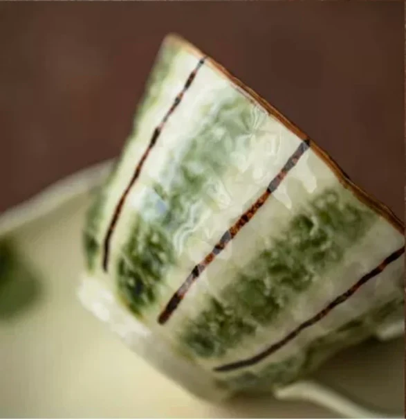 Hatsuichi Rustic Hand-Painted Ceramic Coffee Cup - Image 3