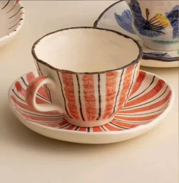 Hatsuichi Rustic Hand-Painted Ceramic Coffee Cup - Image 6