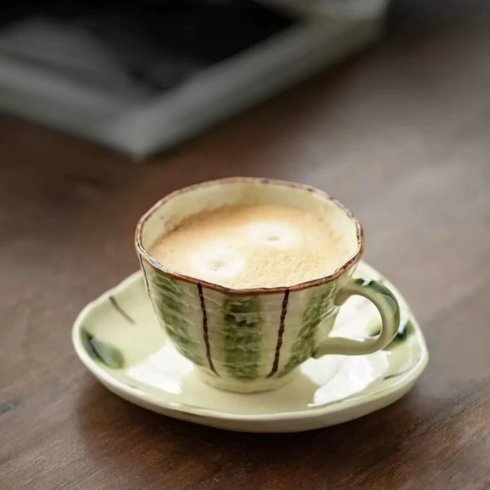 Hatsuichi Rustic Hand-Painted Ceramic Coffee Cup - Image 7