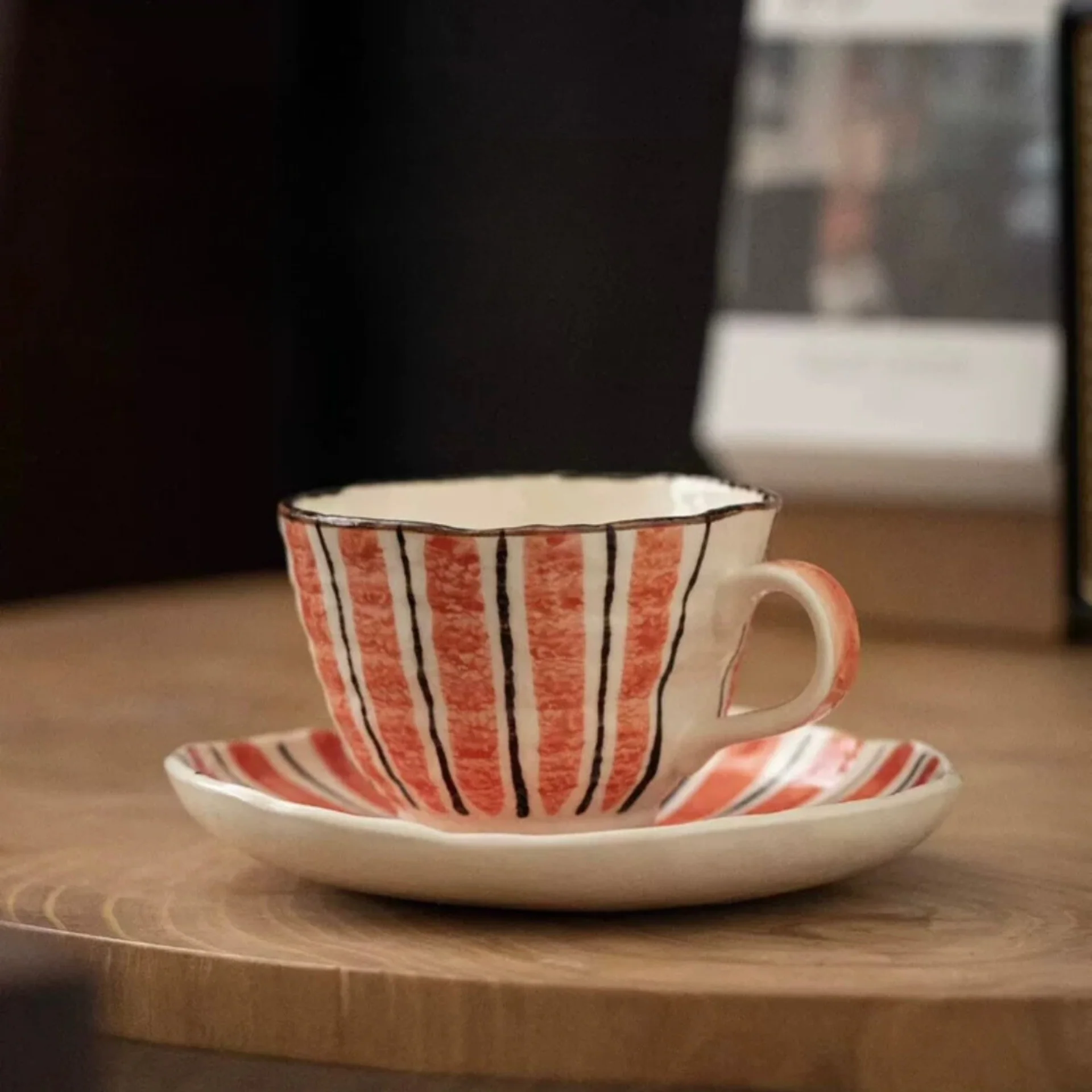Hatsuichi Rustic Hand-Painted Ceramic Coffee Cup - Image 8