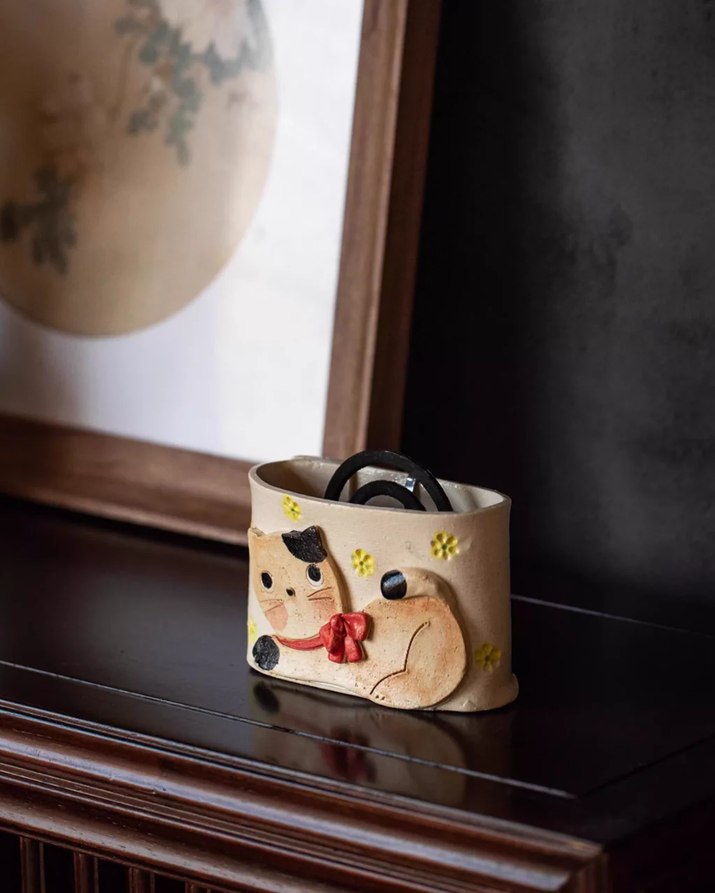 Kanesan Hand-Painted Cat Ceramic Planter - Image 11