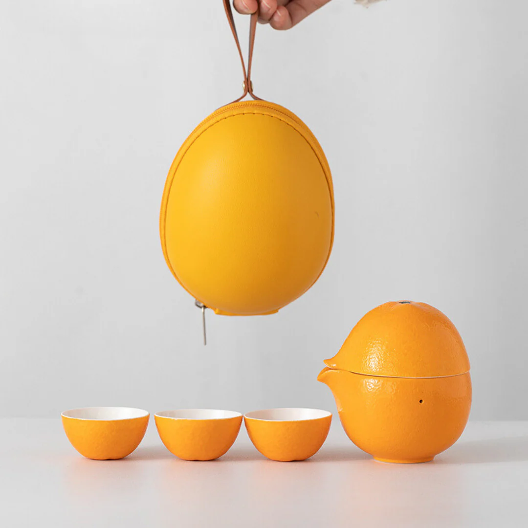 Kishi Orange Portable Tea Set - Image 3