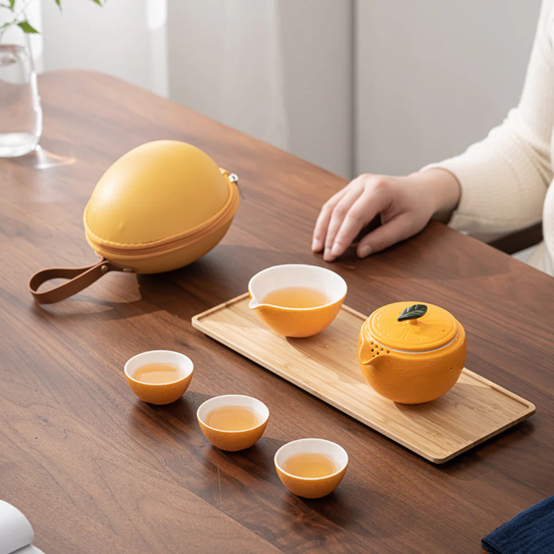 Kishi Orange Portable Tea Set - Image 4
