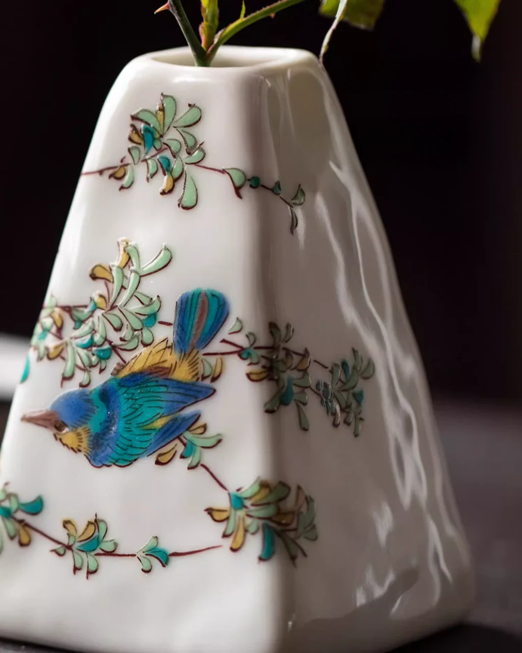 Kutani Ware Birds & Flowers Harmony Vase - Image 4