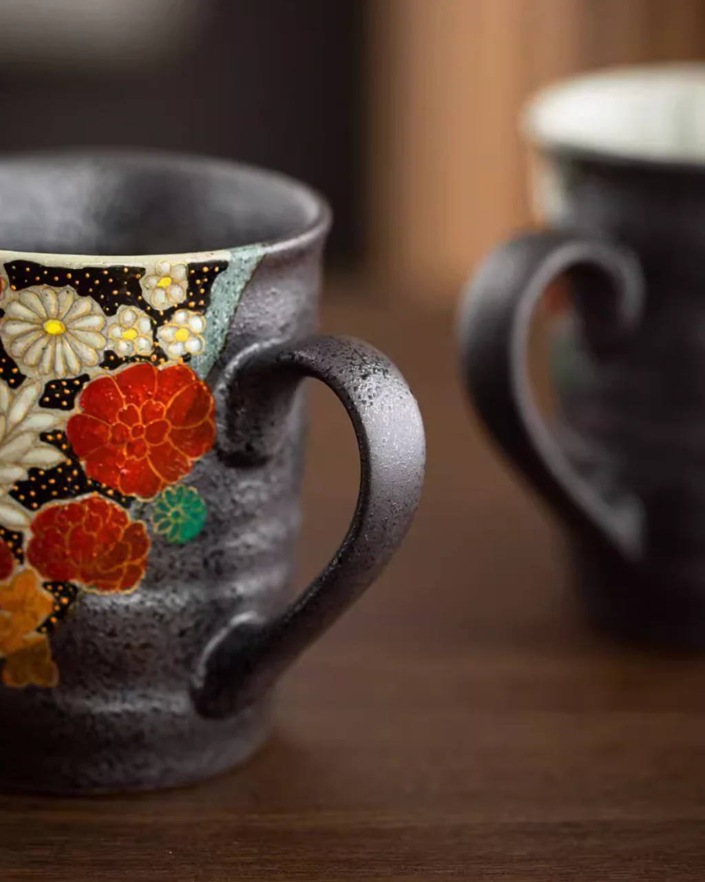 Kutani Ware Handcrafted Golden Floral Couple Mug Set – Wedding Gift - Image 10