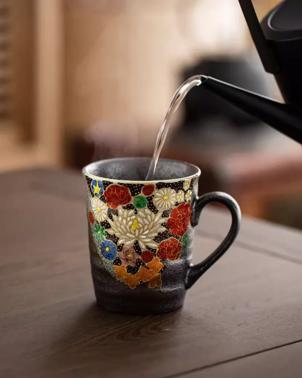 Kutani Ware Handcrafted Golden Floral Couple Mug Set – Wedding Gift - Image 13