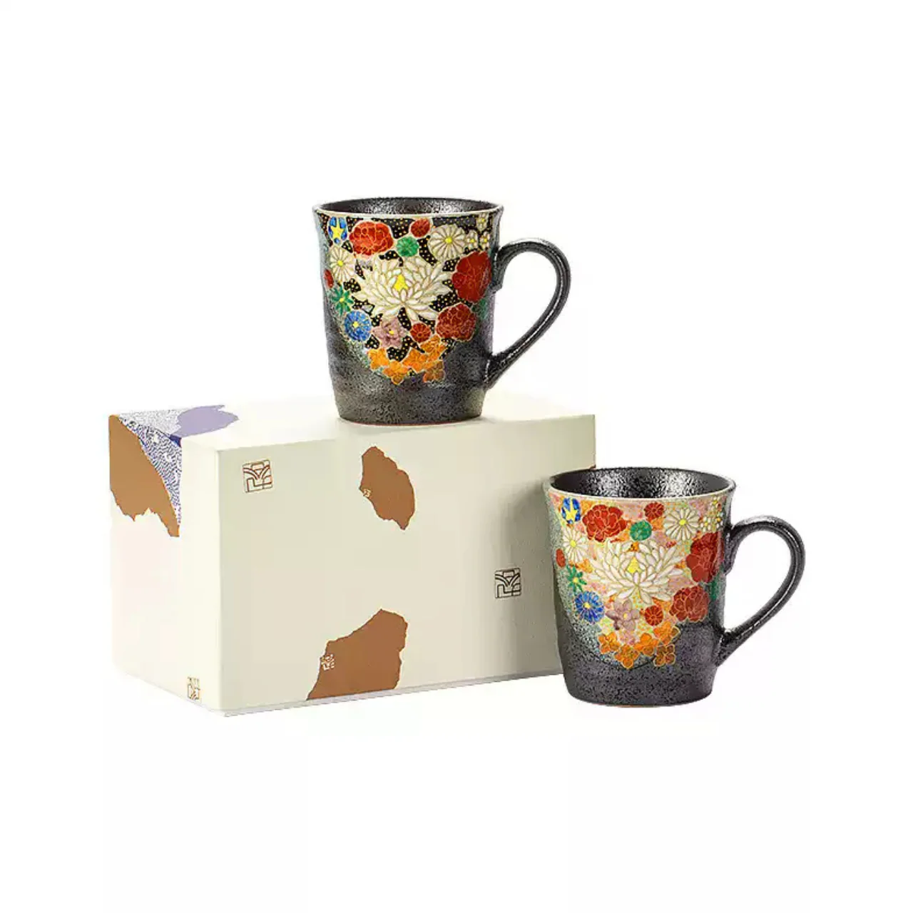 Kutani Ware Handcrafted Golden Floral Couple Mug Set – Wedding Gift - Image 15