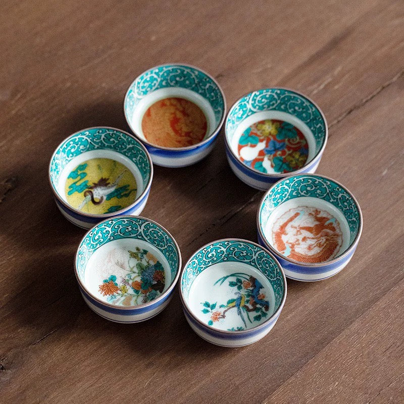 Kutani Ware Ukiyo-e Japanese Tea Cup Gift Set - Image 6