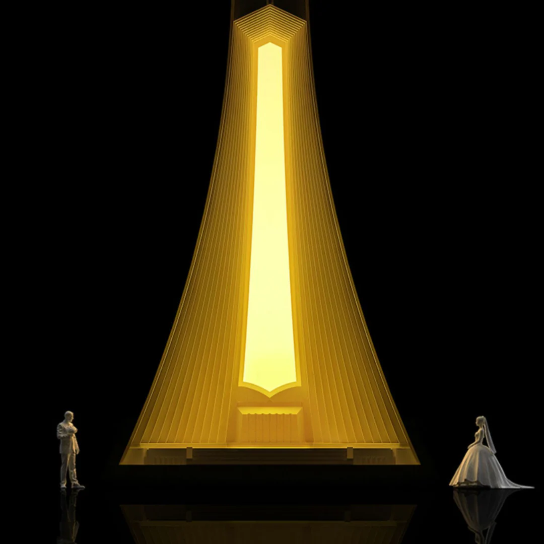 Deisoukoku Luce Memorial Chapel Concrete Table Lamp - Image 8