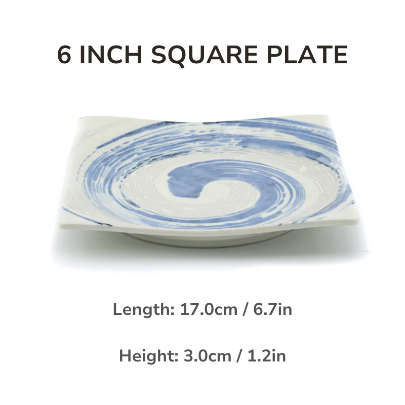 Mino Ware Funshuki Seiryuu Series Underglaze Bowl and Plate Set - Image 11