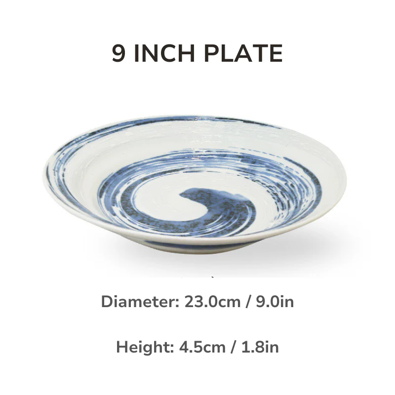 Mino Ware Funshuki Seiryuu Series Underglaze Bowl and Plate Set - Image 13