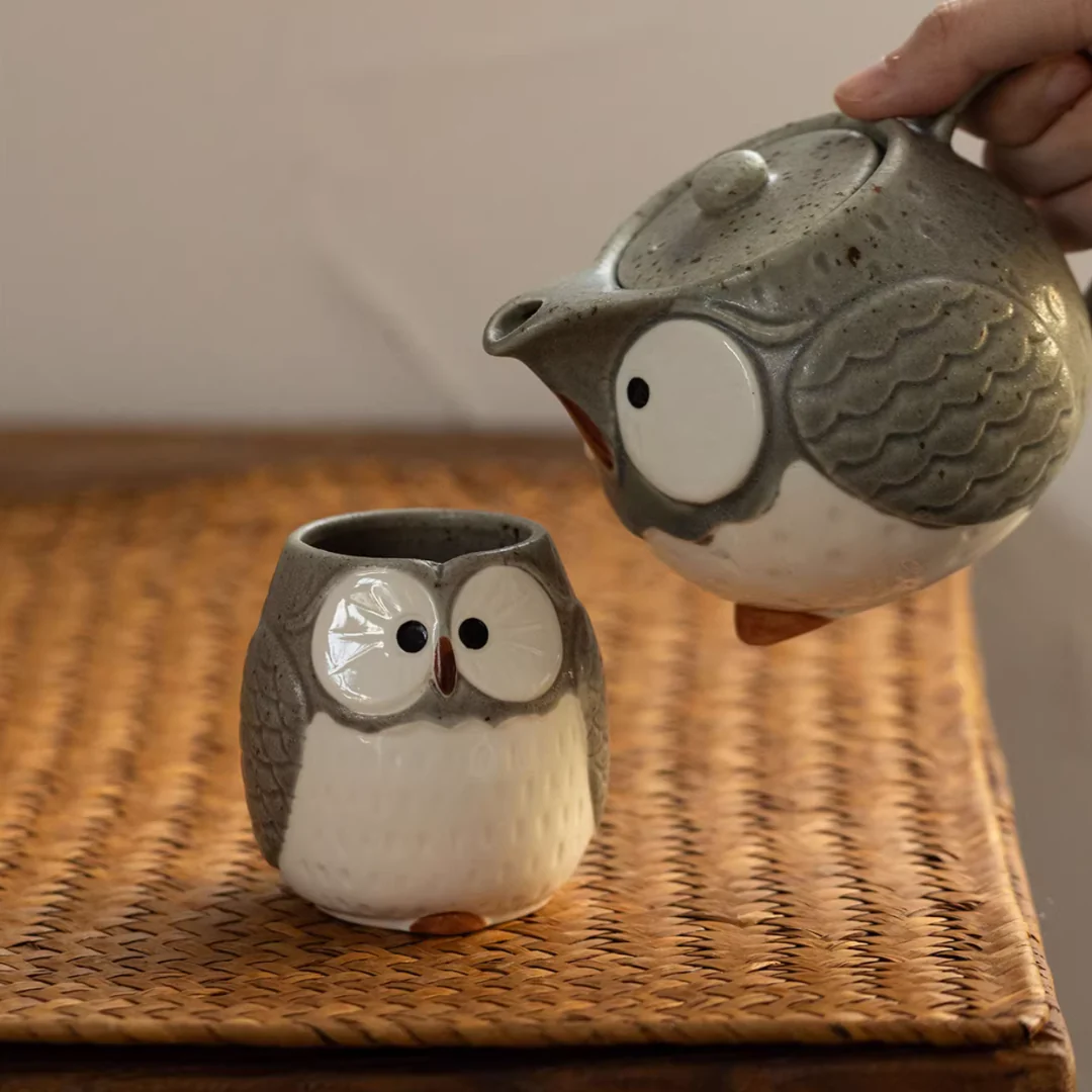 Mino Ware Owl Tea Set - Image 6