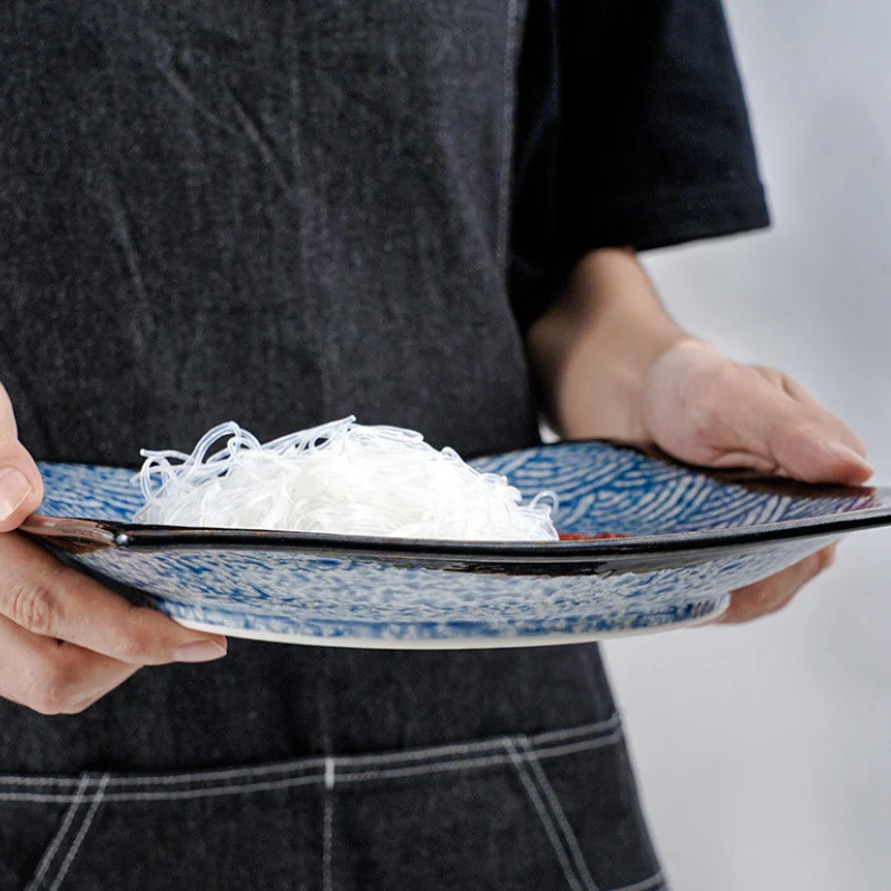 Mino Ware Rectangular Ripple Sushi Plate Gift Set - Image 10