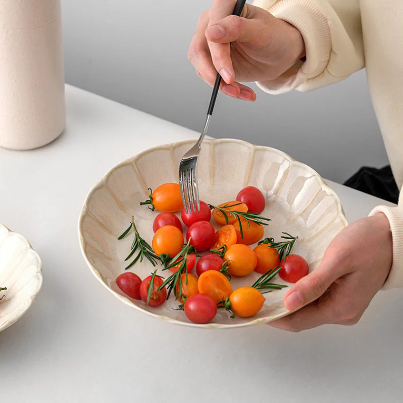Mino Ware Retro Sweet White Glaze Plate - Image 5