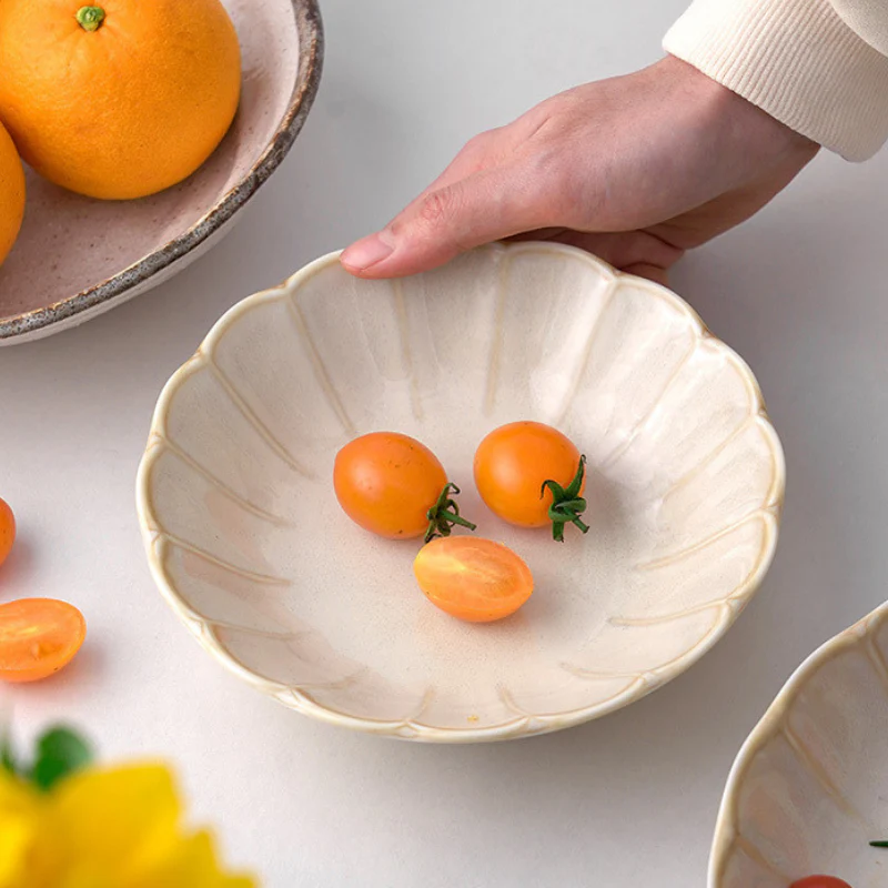 Mino Ware Retro Sweet White Glaze Plate - Image 6
