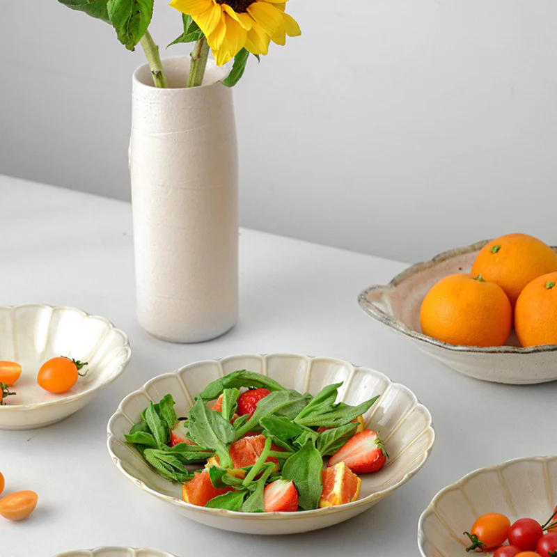 Mino Ware Retro Sweet White Glaze Plate - Image 7